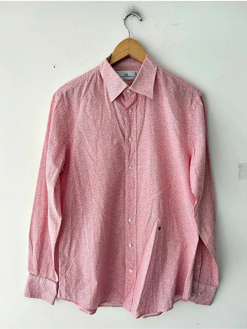Carolina Herrera Mens Long Sleeve Floral Shirt Size 16